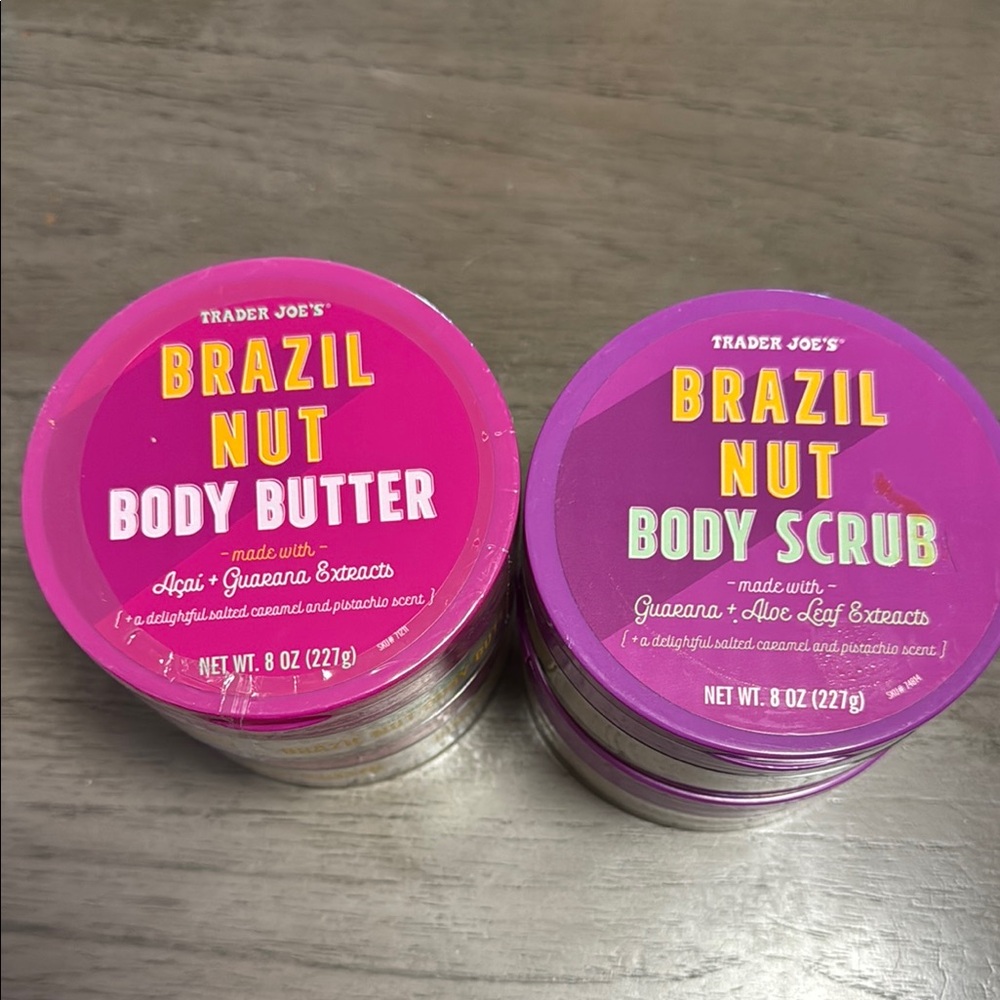 2 sets of Brazil Nut Seasonal body butter & scrub Purple Exfoliant & Scrub Bath